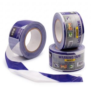 Warning Tape Blue + White 7cm X 300Yds